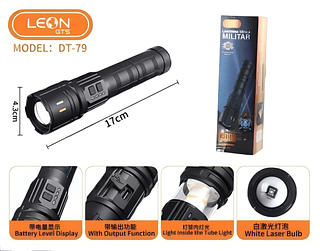 LANTERNA TATICA MILITAR PAVIO DE LASER BRANCO X8000 LEON GTS