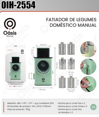 FATIADOR DE LEGUMES DOMESTICO MANUAL OASIS MARKET