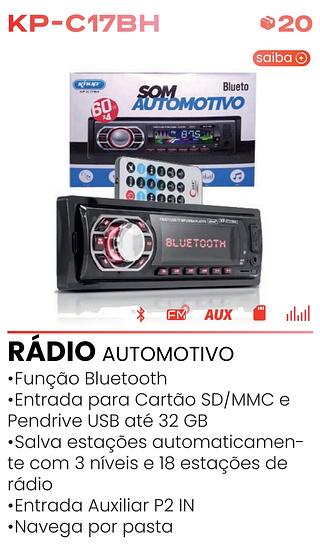 SOM AUTOMOTIVO 60WX4 BLUETOOTH AUX KANUP