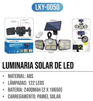 LUMINARIA SOLAR COM SENSOR DE MOVIMENTO LUATEK