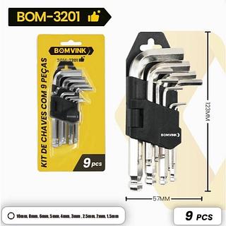 KIT DE CHAVES COM 9 PEÇAS BOMDER