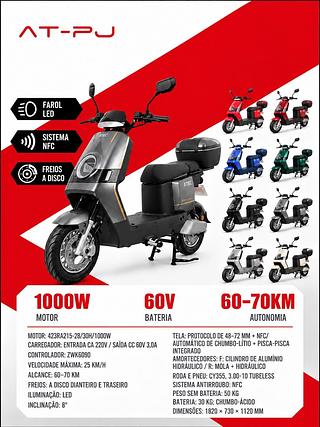SCOOTER ELÉTRICA MODELO PLUG AND MOVE DAKAR 1000W AT-PJ