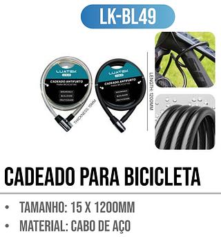 CADEADO ANTIFURTO PARA BICICLETA 15*1200MM LUATEK