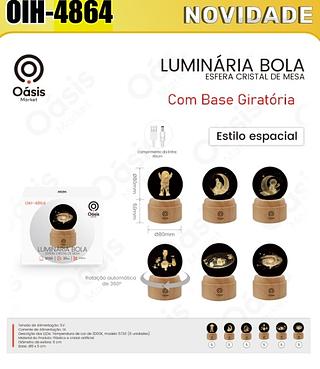 LUMINARIA BOLA ESFERA CRISTAL DE MESA OÀSIS MARKET