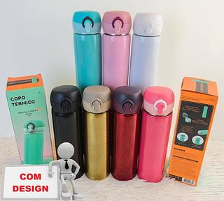 GARRAFA TERMICA AÇO INOXIDAEVEL 500ML BAZIK(COM DESIGN)