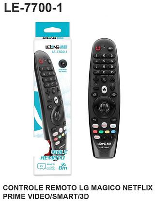 CONTROLE REMOTO LG MAGICO/NETFLIX/PRIME VIDEO/SMART/3D LELONG