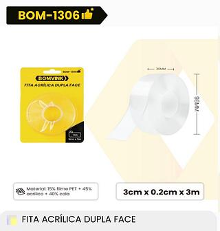 FITA ACRILICA DUPLA FACE BOMDER
