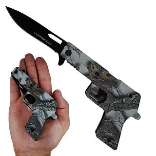 CANIVETE FORMATO PISTOLA COM LÂMINA INOXIDÁVEL COM TRAVA DE SEGURANÇA