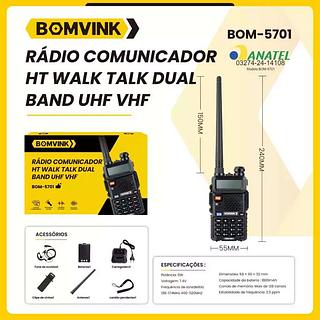 RADIO COMUNICADOR HT WALK TALK DUAL BAND BOMVINK