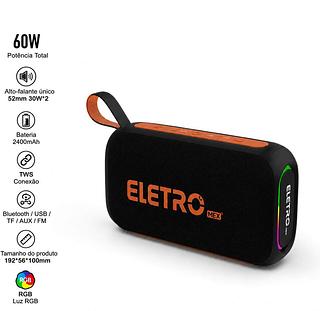 CAIXA DE SOM QUALIDADE SONORA HIFI 60W EXTRA BASS ELETROMEX