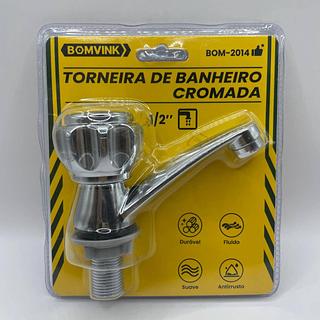 TORNEIRA DE BANHEIRO CROMADA 1/2'' BOMVINK