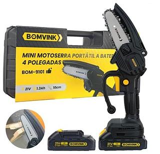 MINI MOTOSERRA PORTATIL A BATERIA 4 POLEGADAS 21V 10CM BOMVINK