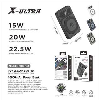 POWERBANK SEM FIO 22.5W 10000MAH X-ULTRA