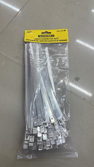 ABRACADEIRA DE AÇO INOXIDÁVEL ENFORCAGATO 8*250MM BOMVINK