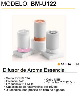 UMIDIFICADOR DE AR COM LUZ DE LED 150ML B-MAX