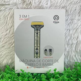 MAQUINA DE CORTE DE CABELO E BARBA 3 EM 1 OASIS MARKET