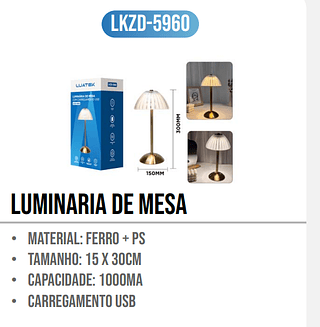 LUMINARIA DE MESA LUATEK