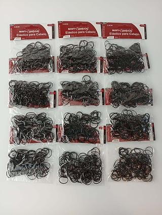 PACOTE DE ELASTICO PARA CABELO 12 UNIDADES 4.5CM NAVY+PRO