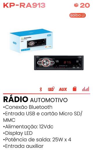 SOM AUTOMOTIVO BLUETOOTH 60WX4 2.1A KNUP