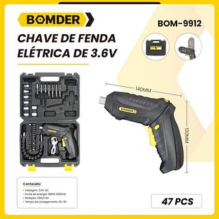 KIT DE CHAVE DE FENDA ELETRICA DE 3.6V BOMBER