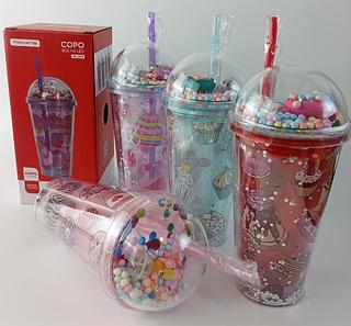 COPO BOLHA LED 450ML MATERIAL PLASTICO TOMATE