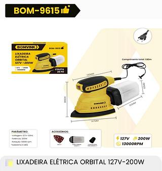 LIXADEIRA ELETRICA ORBITAL 127V-200W BOMVINK