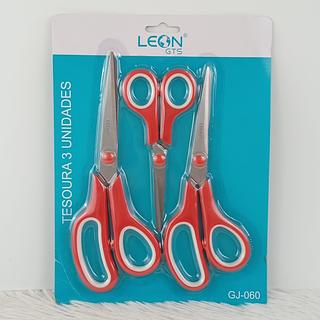 TESOURA 3 UNIDADE DE 21CM LEON GTS