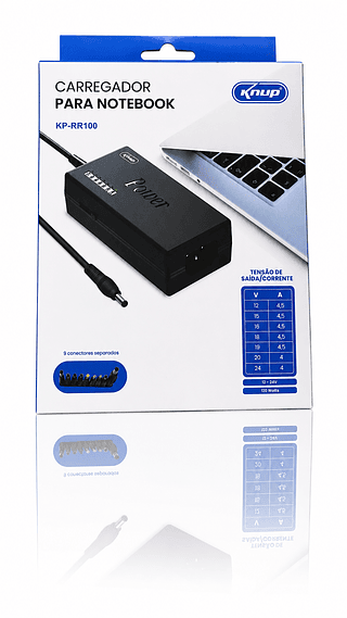 CARREGADOR PARA NOTEBOOK COM 9 CONECTORES KNUP