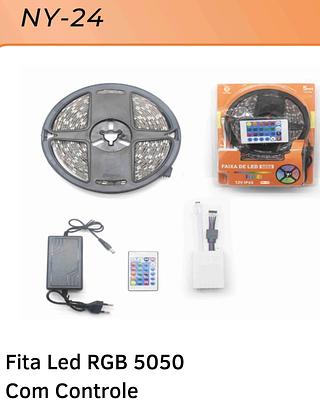 FAIXA DE LED 5050 RGB 12V IP65 5MT LINHA PREMIUM