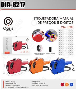 ETIQUETADOR MANUAL DE PREÇOS 8 DIGITOS OÁSIS MARKET