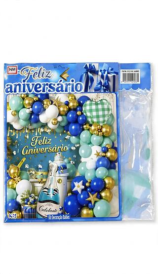 PACOTE DE BALÕES FELIZ ANIVERSARIO 64PCS MINIMEN