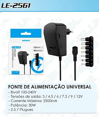 CARREGADOR ELETRONICO ACESSORIO IT-BLUE