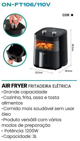 AIR FRYER FRITADEIRA ELETRICA 1200W 3L ONISTEK
