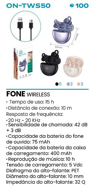 FONE DE OUVIDO SEM FIO ONISTEK
