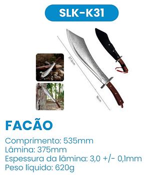 FACÃO DRAGÃO CHINÊS FULLTANG MADEIRA BAINHA 54CM LUATEK
