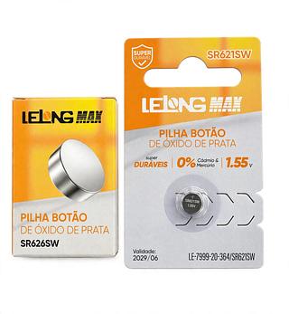 PILHA BOTÃO DE ÓXIDO DE PRATA (SR621SW) LELONG MAX
