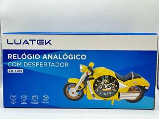 RELOGIO ANALOGICO COM DESPERTADOR (DESIGNER MOTO) LUATEK