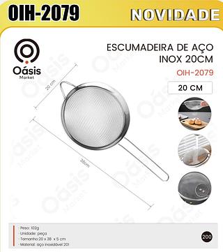 ESCUMADEIRA DE AÇO INOX 20CM OÁSIS MARKET