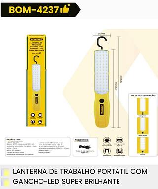 LANTERNA DE TRABALHO PORTATIL COM GANCHO BOMVINK