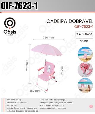 CADEIRA DOBRAVEL + GUARDA-CHUVAS OÁSIS MARKET
