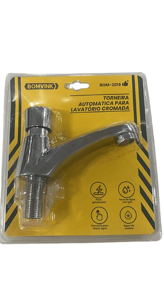 TORNEIRA AUTOMATICA PARA LAVATORIO CROMADA BOMVINK
