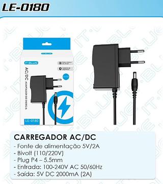 FONTE ADAPTADOR DE ENERGIA AC/DC 5V/2A IT-BLUE
