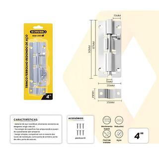 TRINCO FERROLHO REDONDO DE AÇO 4 POLEGADAS BOMVINK