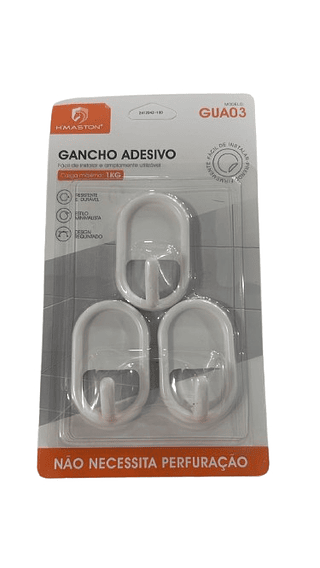 GANCHO ADESIVO PARA CASA CARGA MAXIMA 1KG HMASTON