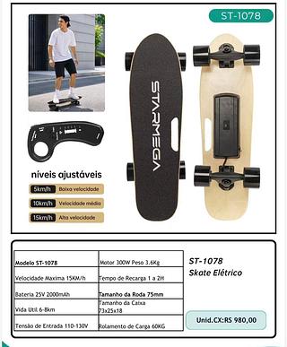 SKATE ELÉTRICO STARMEGA