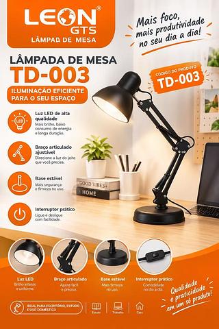 LUMINARIA DE LED PARA MESA LEON GTS