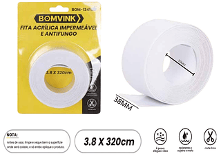 FITA ACRILICA IMPERMEAVEL E ANTIFUNGO BOMVINK