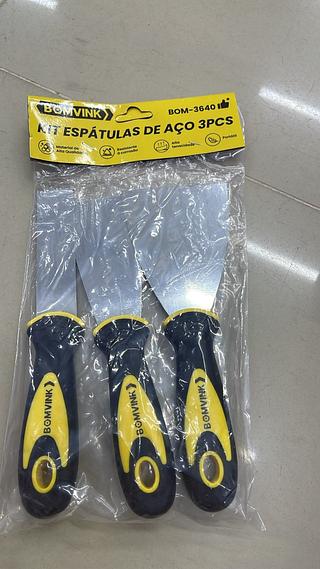 KIT ESPATULAS DE AÇO 3PCS BOMVINK