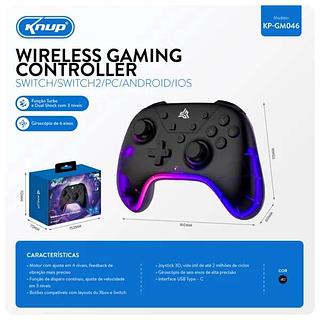 CONTROLE WIRELESS GAMING PARA SWITCH/SWITCH2/PC/ANDROID IOS KNUP