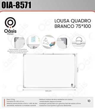 LOUSA QUADRO BRANCO 75X100 CM OÁSIS MARKET